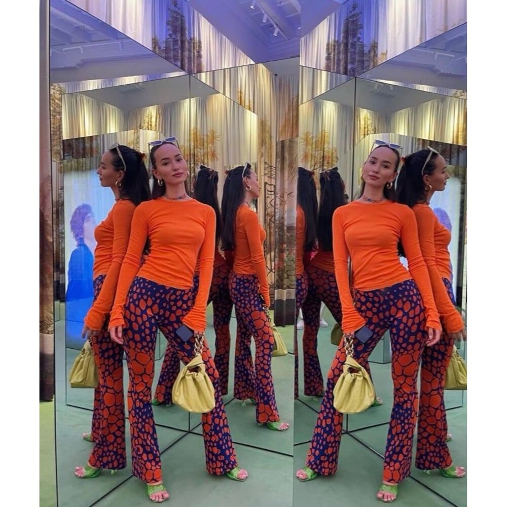 ZARA PRINTED FLARED PANTS - Picture 9 of 12